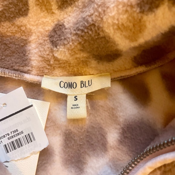 COMI BLU women’s athleisure 1/4 zip fleece pullover peach camo pattern |NWT |SM. - Picture 3 of 6